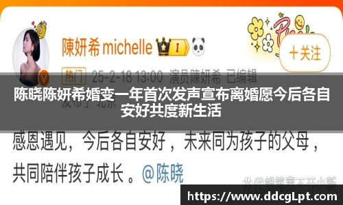NG28陈晓陈妍希婚变一年首次发声宣布离婚愿今后各自安好共度新生活